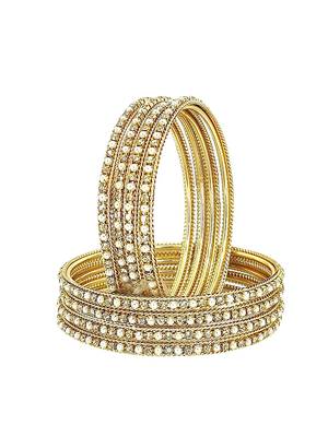 9blings set of 8 gold plated cz beads studded bangle set 3