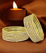 9blings set of 12 beads studded metal bangle set