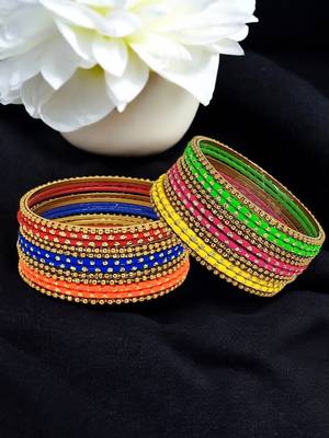 9blings multicolour ball chain metal style bangle set 1