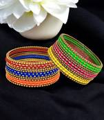 9blings multicolour ball chain metal style bangle set