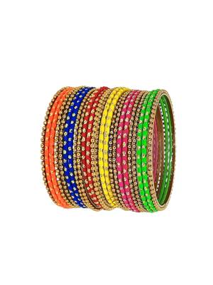 9blings multicolour ball chain metal style bangle set 3