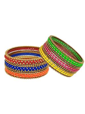 9blings multicolour ball chain metal style bangle set 4