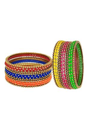 9blings multicolour ball chain metal style bangle set 5