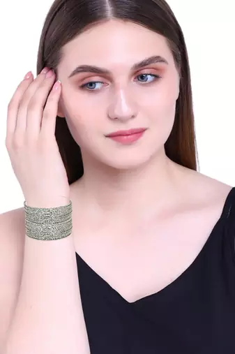 9blings set of 24 silver plated minimalist textured metal bangle set