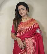 Pink Munga Art Silk Designer Saree