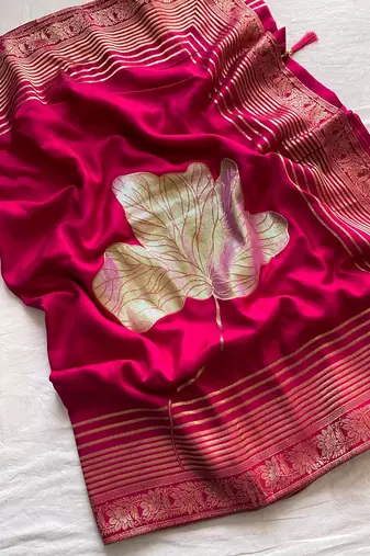 Pink Munga Art Silk Designer Saree