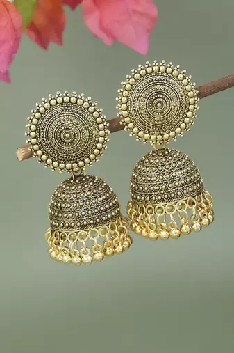 I jewels traditional fancy lightweight ethnic jhumka earrings combo for women