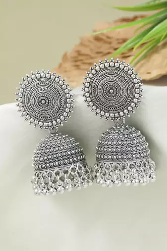 I jewels traditional fancy lightweight ethnic jhumka earrings combo for women