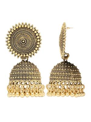 I jewels traditional fancy lightweight ethnic jhumka earrings combo for women 4