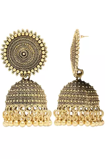 I jewels traditional fancy lightweight ethnic jhumka earrings combo for women