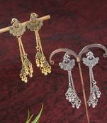 I jewels traditional lightweight peacock design ghungroo earrings combo