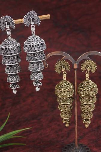 I jewels traditional fancy lightweight ethnic jhumka earrings combo for women