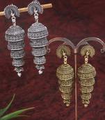 I jewels traditional fancy lightweight ethnic jhumka earrings combo for women