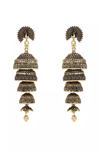 I jewels traditional fancy lightweight ethnic jhumka earrings combo for women