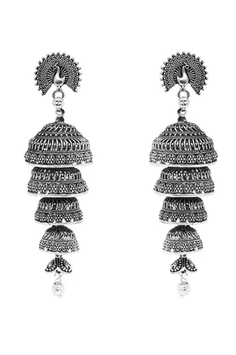 I jewels traditional fancy lightweight ethnic jhumka earrings combo for women