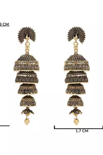 I jewels traditional fancy lightweight ethnic jhumka earrings combo for women