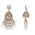 I jewels gold plated traditional handcrafted kundan & pearl dangle jhumka earrings for women