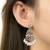 I jewels gold plated traditional handcrafted kundan & pearl dangle jhumka earrings for women