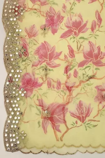 Digital print orgenza sequnce work dupatta for women and girls to wear on gown chaniya choli kurti etc