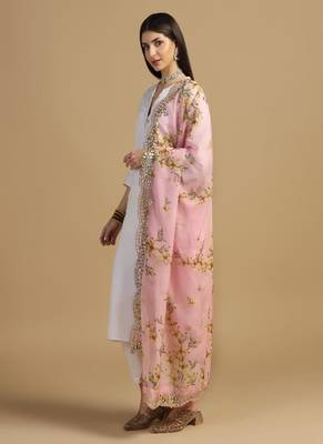 Digital print orgenza sequnce work dupatta for women and girls to wear on gown chaniya choli kurti etc 2