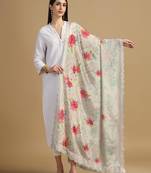 Digital floral motif print chinon silk embroadery sequnce work traditional dupatta wear on kurti for women and girls