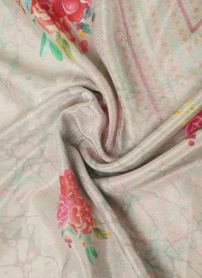 Digital floral motif print chinon silk embroadery sequnce work traditional dupatta wear on kurti for women and girls 4