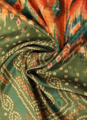 Digital floral motif print chinon silk embroadery sequnce work traditional dupatta wear on kurti for women and girls 4