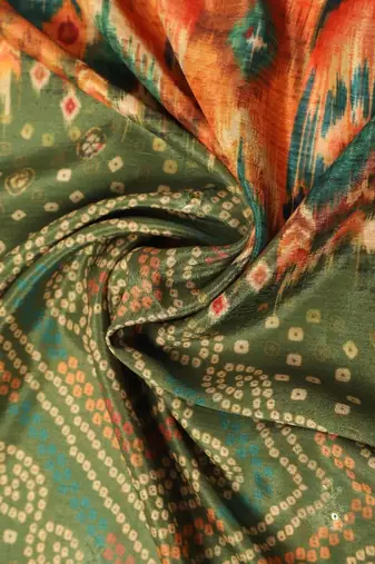Digital floral motif print chinon silk embroadery sequnce work traditional dupatta wear on kurti for women and girls