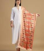 Digital floral motif print chinon silk embroadery sequnce work traditional dupatta wear on kurti for women and girls