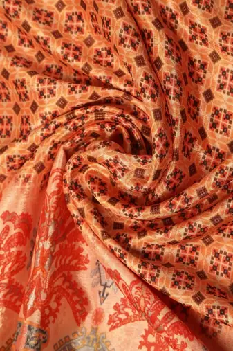 Digital floral motif print chinon silk embroadery sequnce work traditional dupatta wear on kurti for women and girls