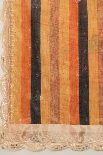 Digital floral motif print chinon silk embroadery sequnce work traditional dupatta wear on kurti for women and girls