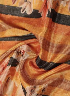 Digital floral motif print chinon silk embroadery sequnce work traditional dupatta wear on kurti for women and girls 4