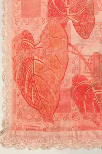 Digital floral motif print chinon silk embroadery sequnce work traditional dupatta wear on kurti for women and girls