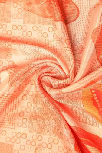 Digital floral motif print chinon silk embroadery sequnce work traditional dupatta wear on kurti for women and girls