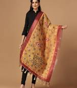 Digital Ethnic Motif Print Chanderi Cotton Zari Embroadery Work Regular Dupatta Wear on Kurti For Women and Girls