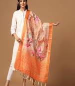 Digital Ethnic Motif Print Chanderi Cotton Zari Embroadery Work Regular Dupatta Wear on Kurti For Women and Girls