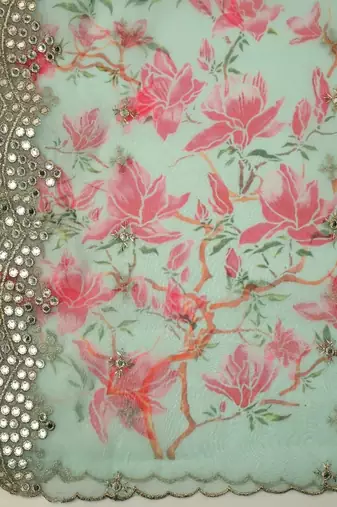 Digital print orgenza sequnce work dupatta for women and girls to wear on gown chaniya choli kurti etc