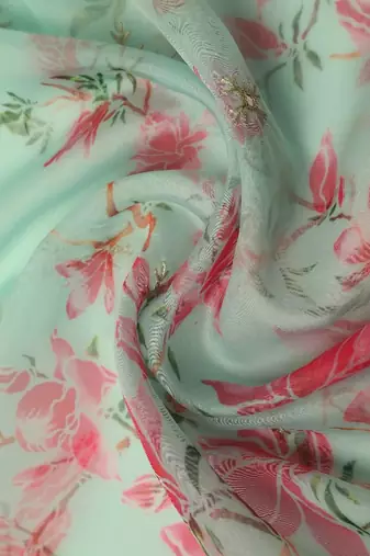 Digital print orgenza sequnce work dupatta for women and girls to wear on gown chaniya choli kurti etc