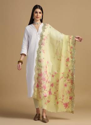 Digital print orgenza sequnce work dupatta for women and girls to wear on gown chaniya choli kurti etc 1