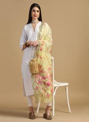 Digital print orgenza sequnce work dupatta for women and girls to wear on gown chaniya choli kurti etc 3