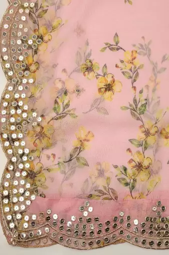 Digital print orgenza sequnce work dupatta for women and girls to wear on gown chaniya choli kurti etc