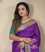 Purple Kanchipuram Paithani Art Silk Saree