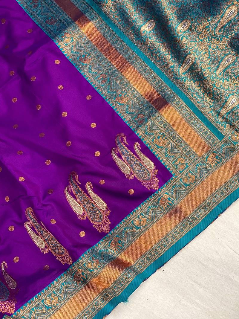Purple Kanchipuram Paithani Art Silk Saree