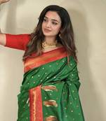 Green Kanchipuram Paithani Art Silk Saree