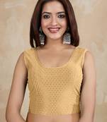 Trendmalls Cotton Lycra Stretchable Comfy Round Neck Elbow Sleeves Saree Blouse Readymade