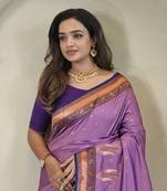 Light Purple Kanchipuram Paithani Art Silk Saree