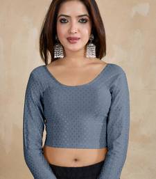 Cotton Lycra Stretchable Comfy Round Neck Elbow Sleeves Saree Blouse Readymade