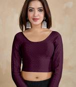 Cotton Lycra Stretchable Comfy Round Neck Elbow Sleeves Saree Blouse Readymade