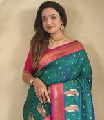 Rama Green Kanchipuram Paithani Art Silk Saree