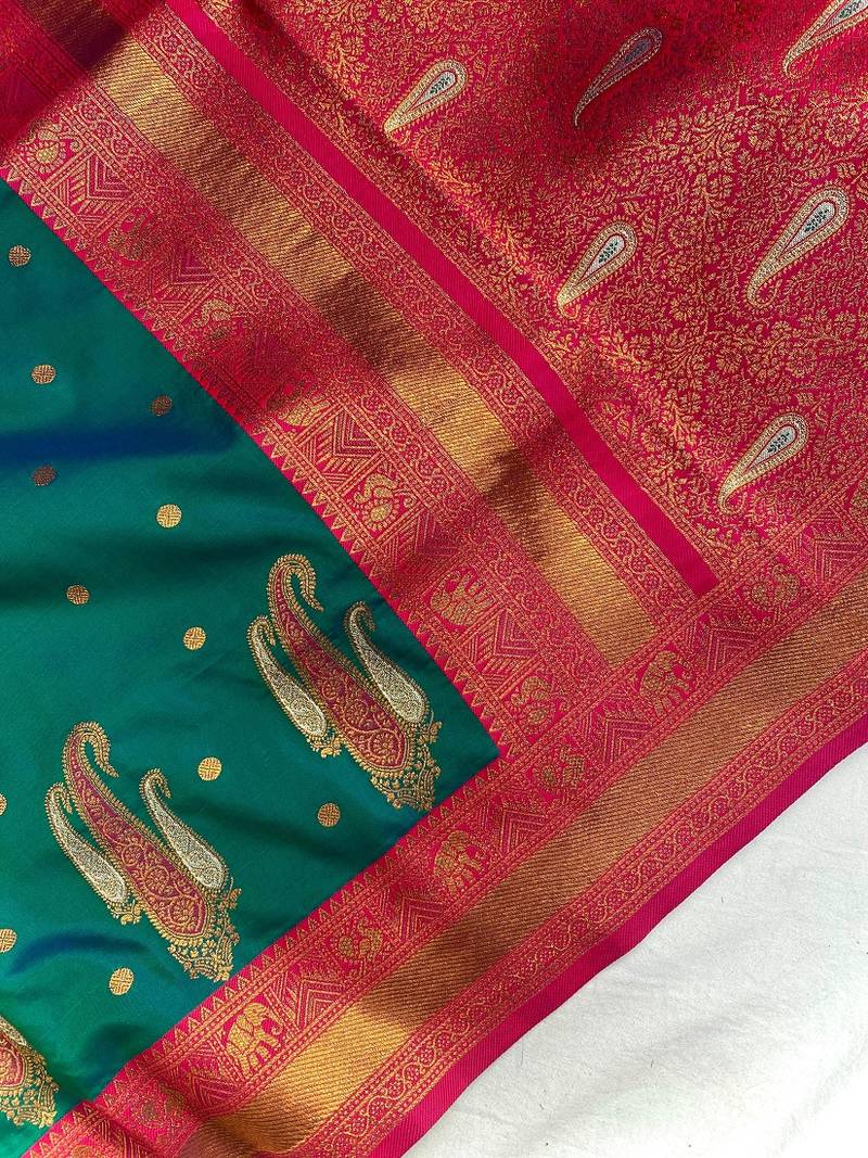 Rama Green Kanchipuram Paithani Art Silk Saree